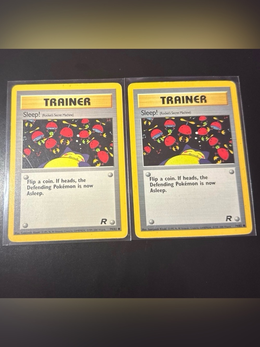 2x Sleep! trainer Team Rocket secret machine 79/82 rare 2000 released card MP